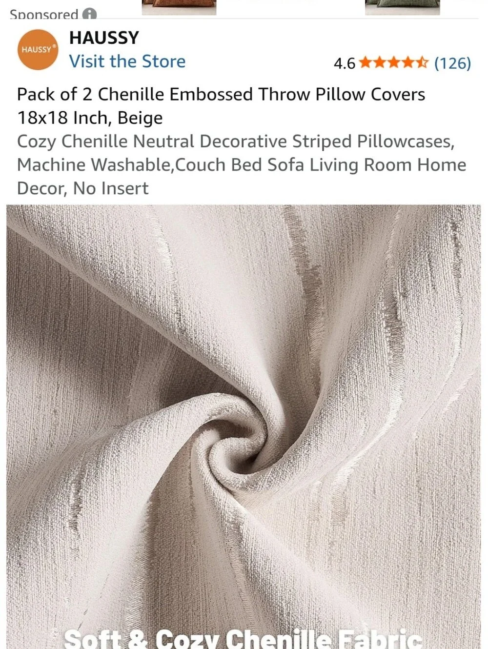 Beige Chenille Embossed Throw Pillow Covers - Pack of 2